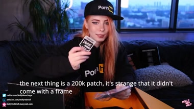 Porn star unwraps gifts and takes a big cock in her mouth