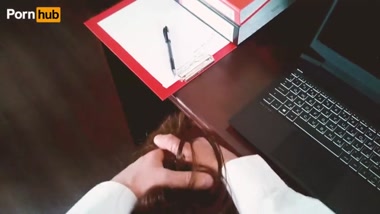 The boss got bored in the office and talked the secretary into hot sex
