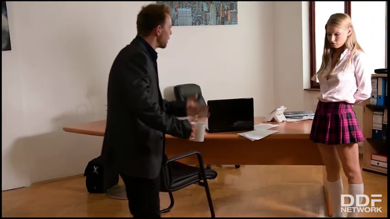 Got a Stern Reprimand from the Math Teacher and the Headmistress, After Which the Student Was Fucked by Both