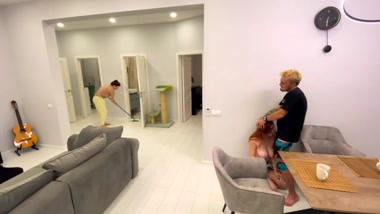 Sister Was Mopping the Floors While I Pleasured Her Boyfriend