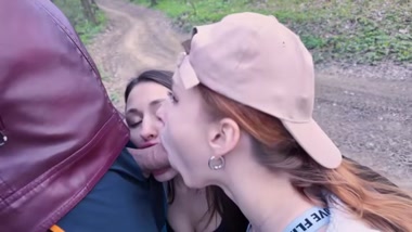 Russian beauties couldn't share a stranger's big cock